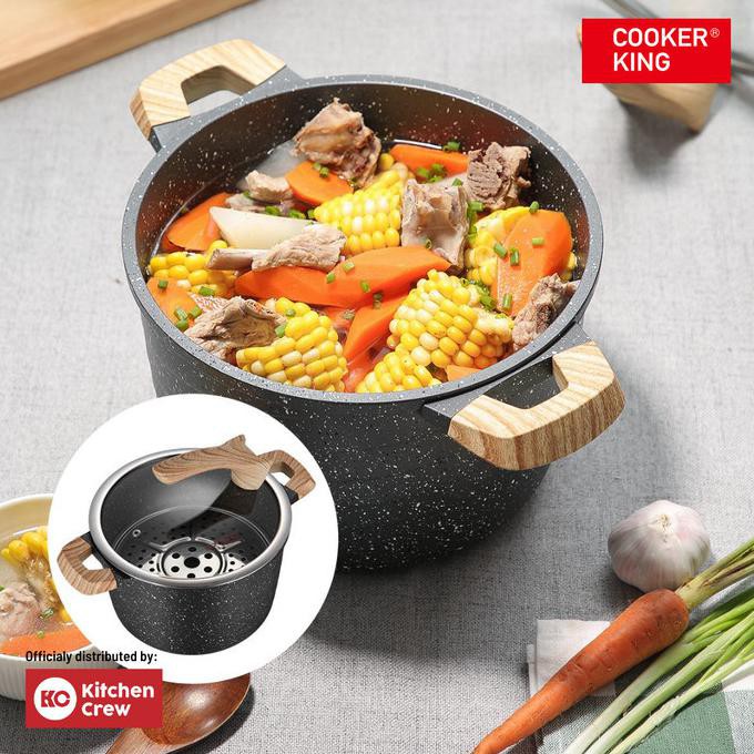 Cooker King Panci Casserole 22cm Non Stick Maifan Stone + Lid