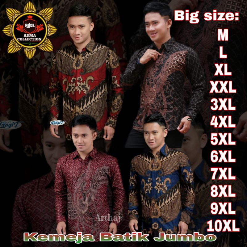 KEMEJA BATIK PRIA LENGAN PANJANG BIG SIZE JUMBO