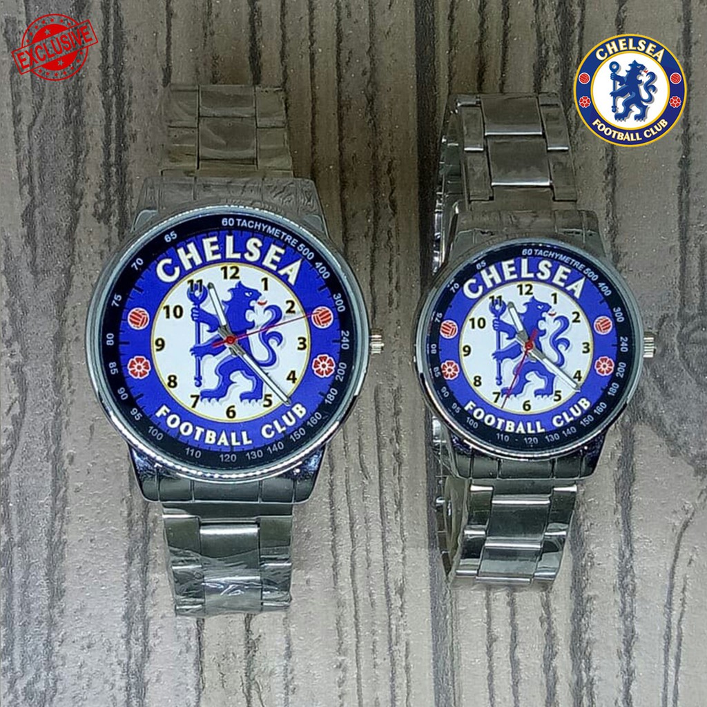 Jam Tangan Couple CHELSEA Rantai Silver