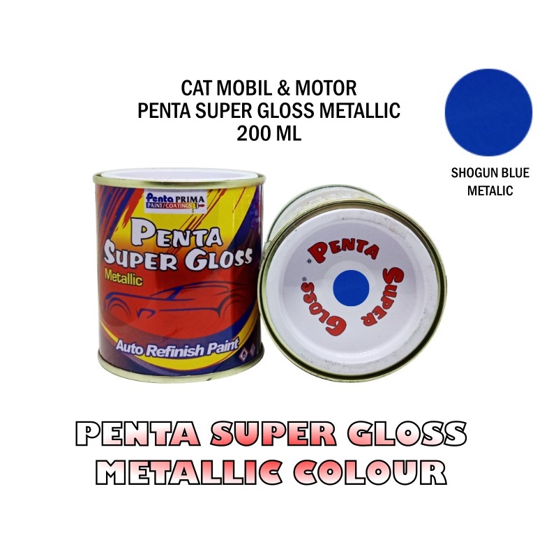 CAT PENTA SHOGUN BLUE 200 gram - cat biru shogun - cat penta biru - cat penta super gloss biru - cat motor biru - cat mobil biru