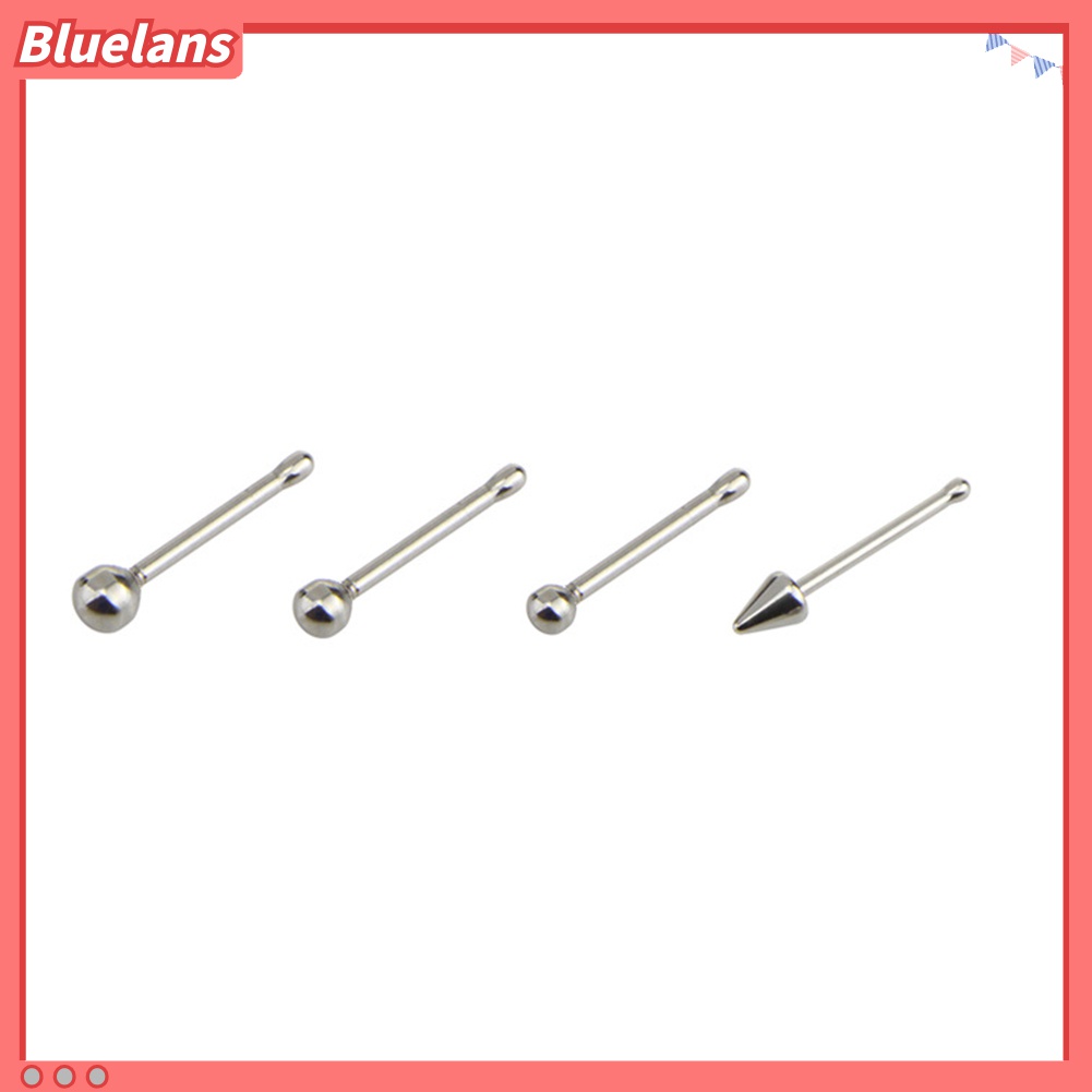 14pcs / Set Anting Tindik Hidung Bentuk C / O Aksen Berlian Imitasi Bahan Stainless Steel Untuk Unisex