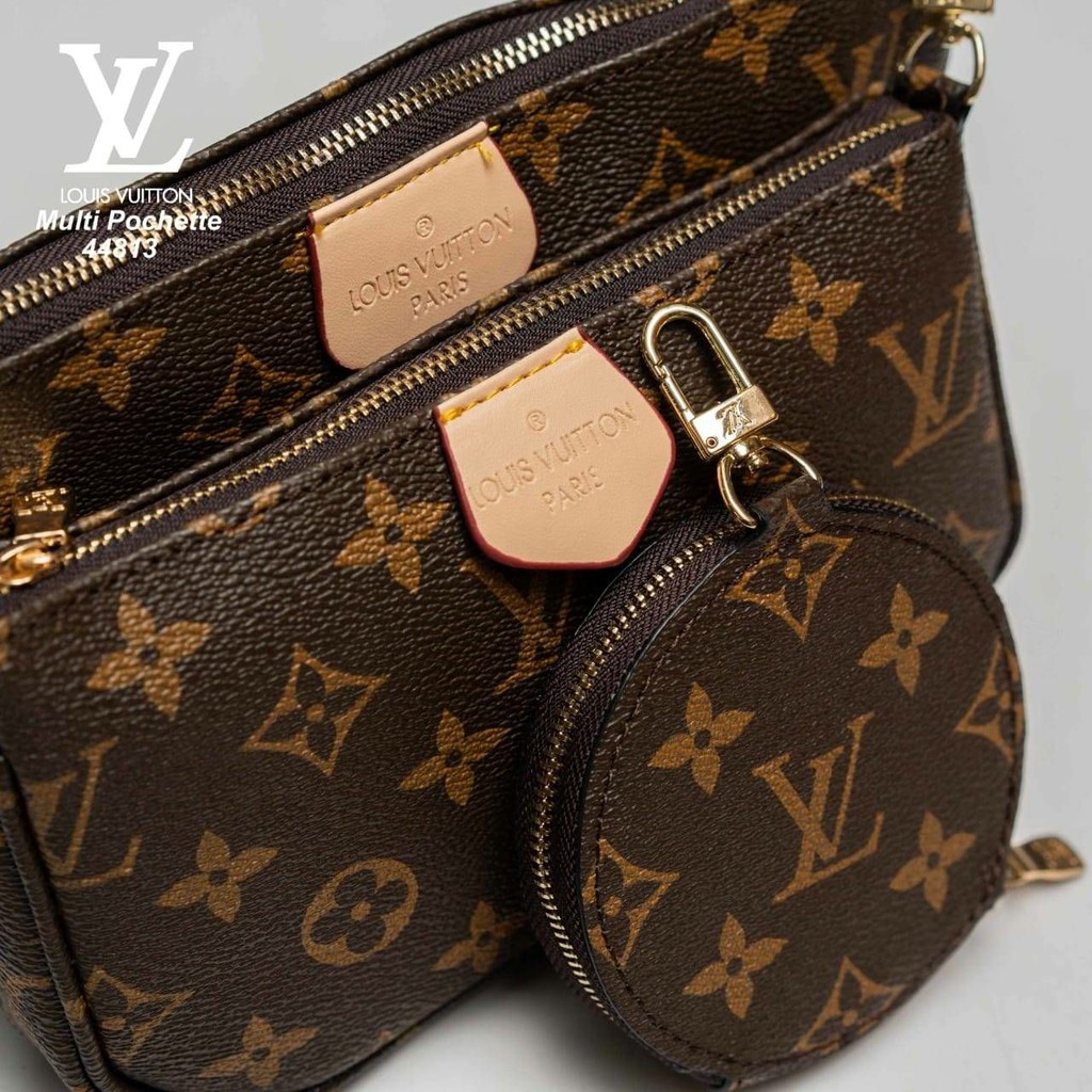 04W4 TAS SELEMPANG WANITA 44813 TAS BRANDED PREMIUM TAS LV MULTI POCHETTE TAS CANTIK