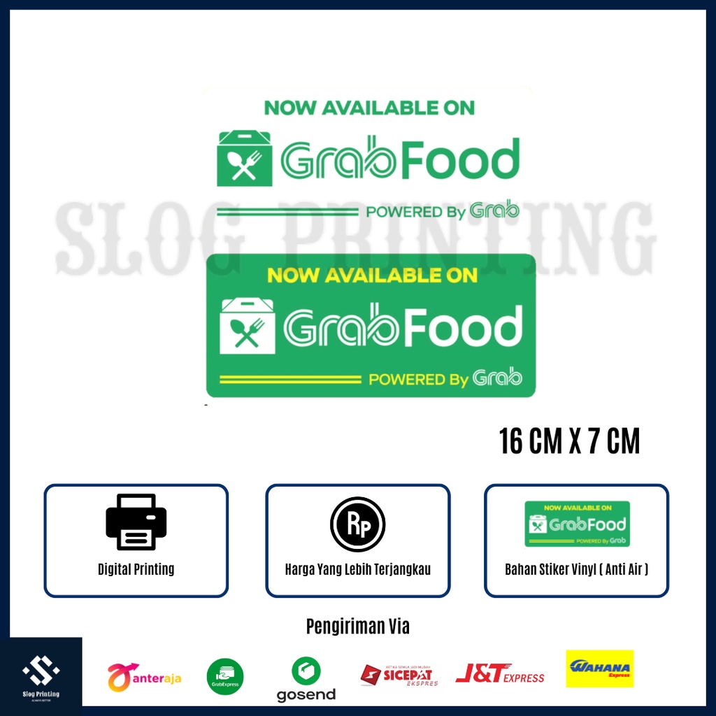 

Sticker Stiker Label GRA6 F00D Vinyl Tahan Air 16 x 7 cm ( 2 pcs )