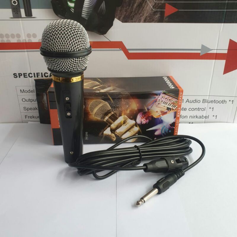 Mic Kabel Fleco F - 317 Mikrofon Kabel Murah Dynamic Microphone