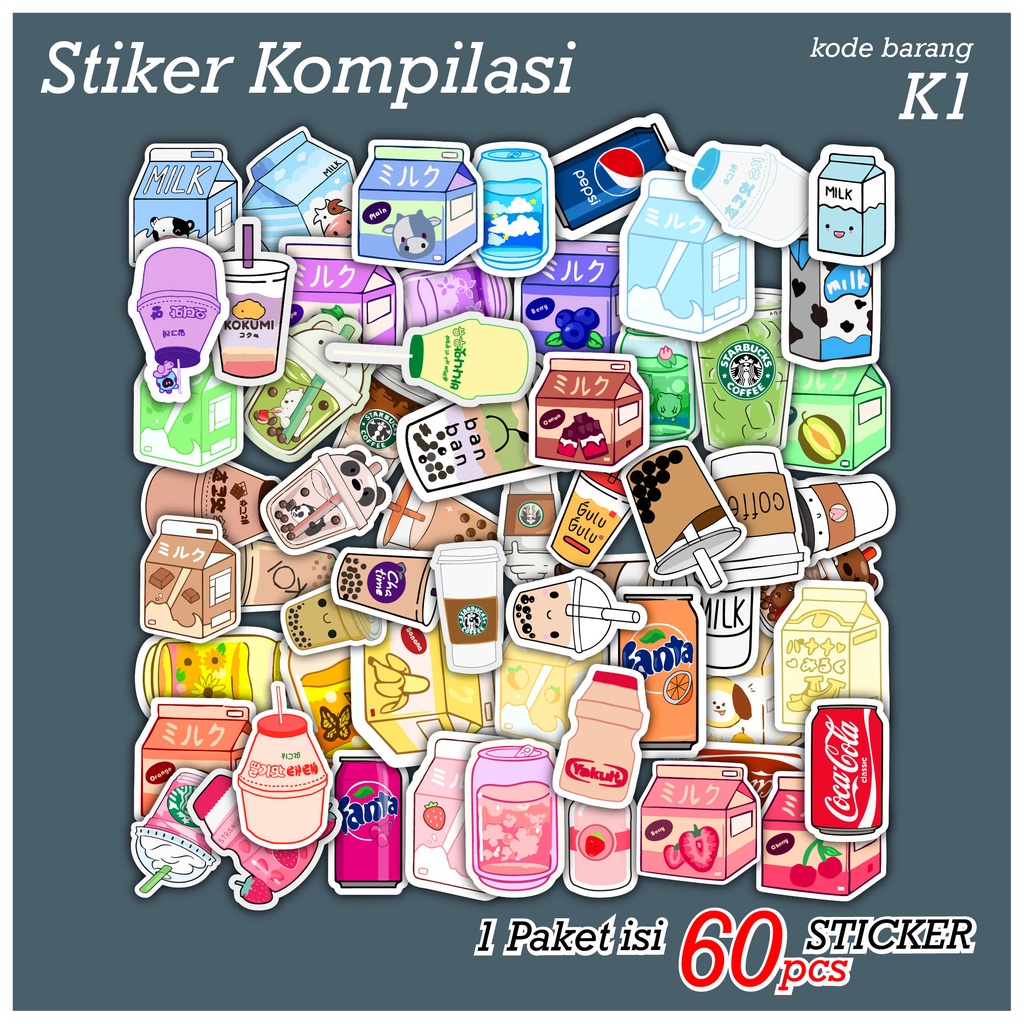 

[ MAC ] 60 PCS STICKER BOTOL TUMBLR AESTHETIC ANTI AIR UNTUK LAPTOP CASE TUMBLER KOPER HP - K3