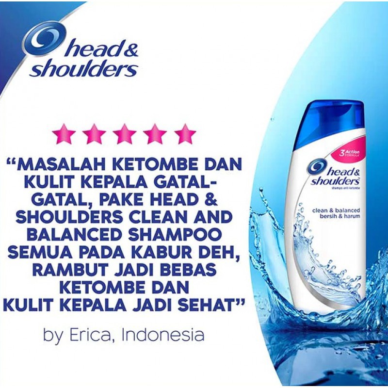 Head &amp; Shoulders Shampoo Anti-Dandruff Bersih dan Harum - 300ml