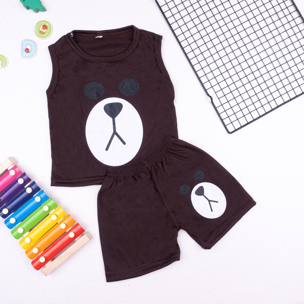 IL - Setelan Singlet Anak Cowok / Set Anak Laki Laki / Setelan Anak Motif Karakter Linne