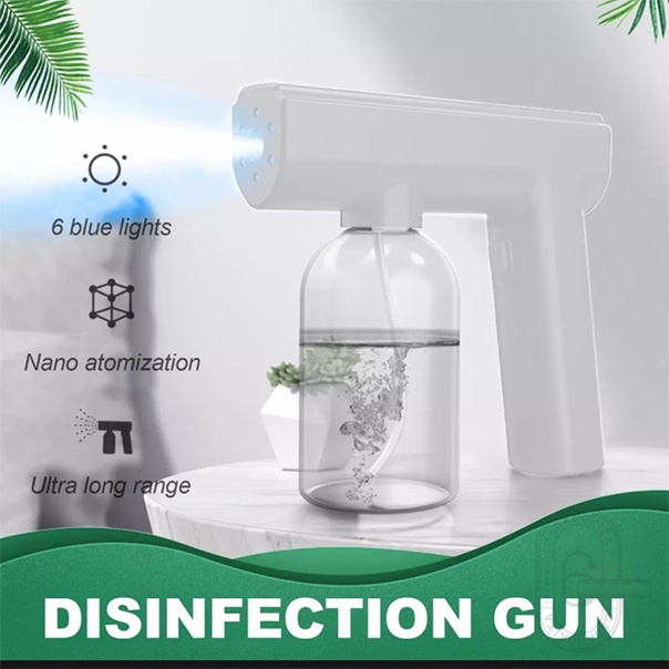 [Barang ready] Nano Spray Gun Disinfectant Wireless Sterilizer GunMachine Wireless Fogging Blue