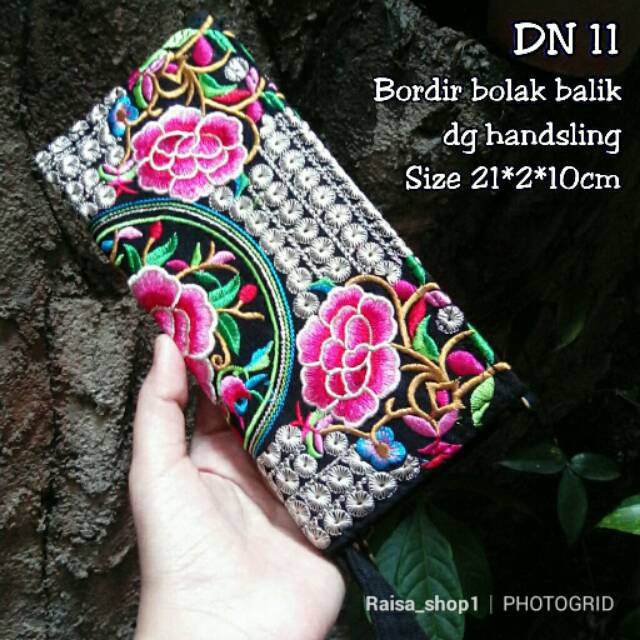 DOMPET PANJANG BORDIR BUNGA CANTIK DARI THAILAND