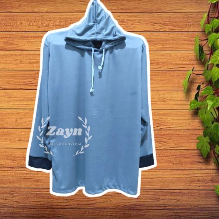 Awal Bulan Baju Kaos Tani Tebal Basahan Kerja Proyek Petani Polos Atasan Kupluk Topi Lengan Panjang 