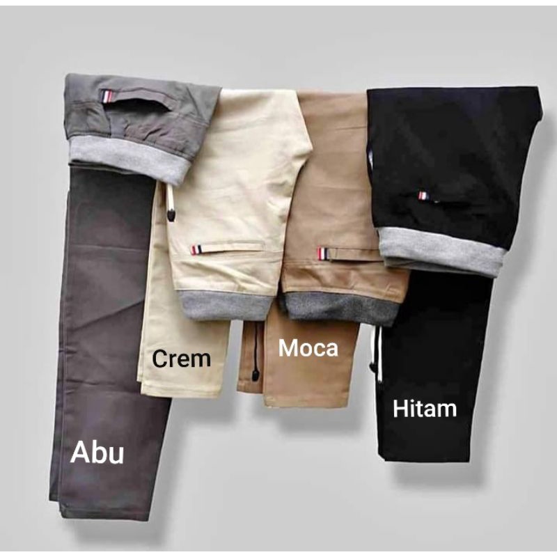 Celana anak chinos panjang / chinos pinggang rip karet usia 4-7 tahun