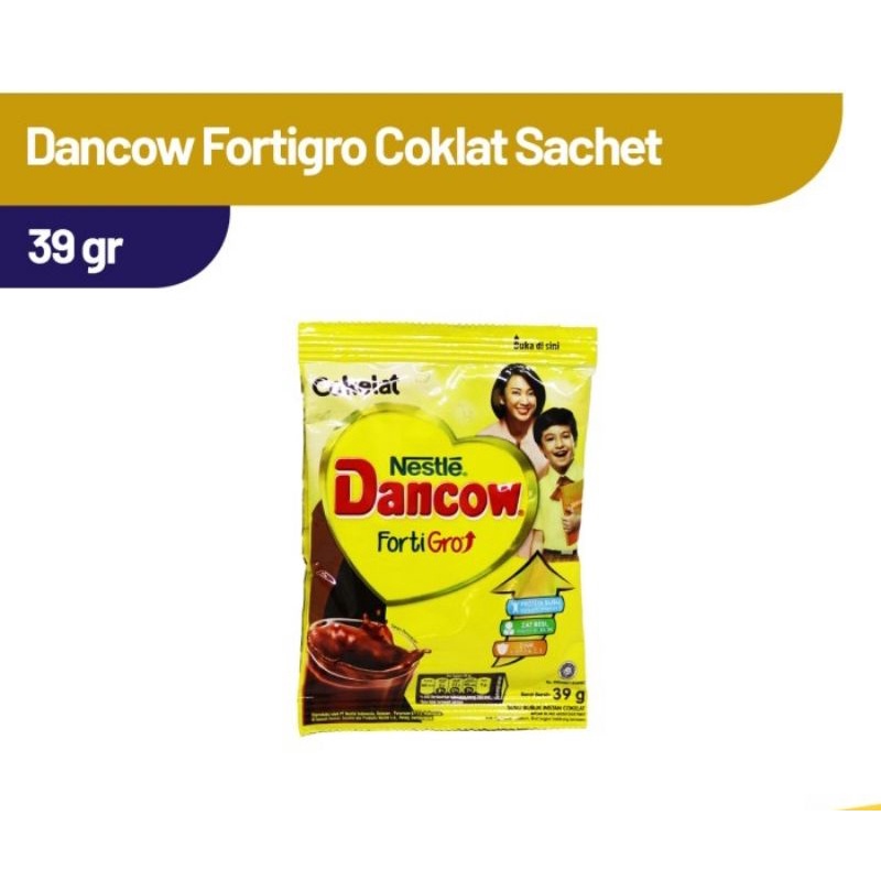 

DANCOW Fortigro Coklat Susu Bubuk Susu Anak 39 gr, Dancow Sachet Cokelat 39 gr