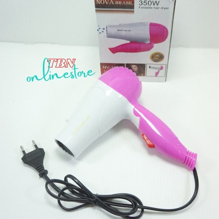 Alat Pengering Rambut Mini Lipat Nova NV 1290 350Watt Murah Hairdryer / hair dryer / hairdrayer / hairdayer Perawatan Rambut