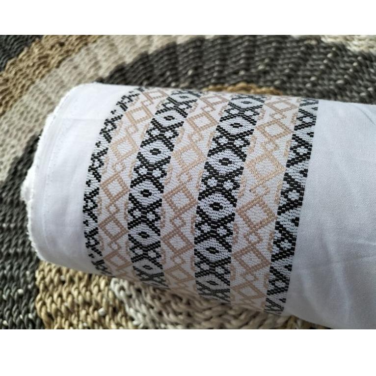 putih bersih || kain katun madinah motif bordir sama sisi || kain katun madinah motif || kain katun 