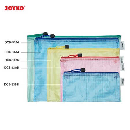 JOYKO - MAP PLASTIC ZIPPER B5 A5 B4 A4 - TAS DOKUMEN DCB-33 - DOCUMENT PLASTIK BAG ZIPPER