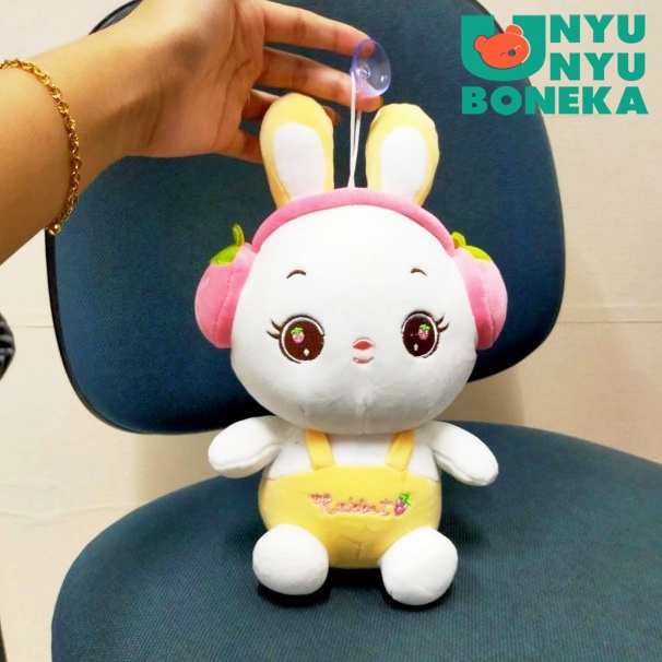 Boneka Kelinci Earphone Size 8&quot;/28cm/animal/BinatangLucu/souvenir/KelinciKecil/MainanAnak