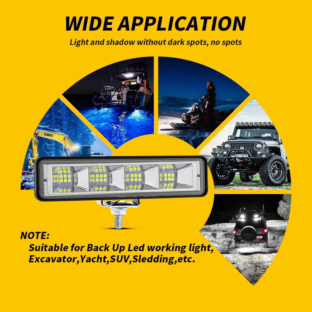 Motorcycle External Headlights 72W Car Work Light LED Bar 4x4 24 LED Working Bar Offroad SUV ATV Tractor Boat Trucks Excavator 12V 24V Led Combo Beam
