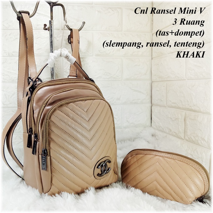 CNL Ransel Mini V 3Ruang Free Dompet