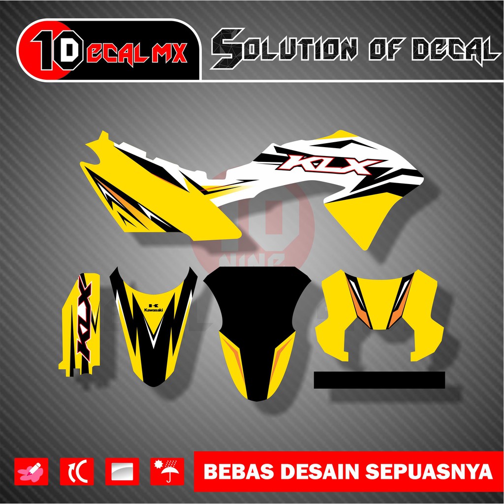 decal stiker kawasaki klx bf list ori kuning