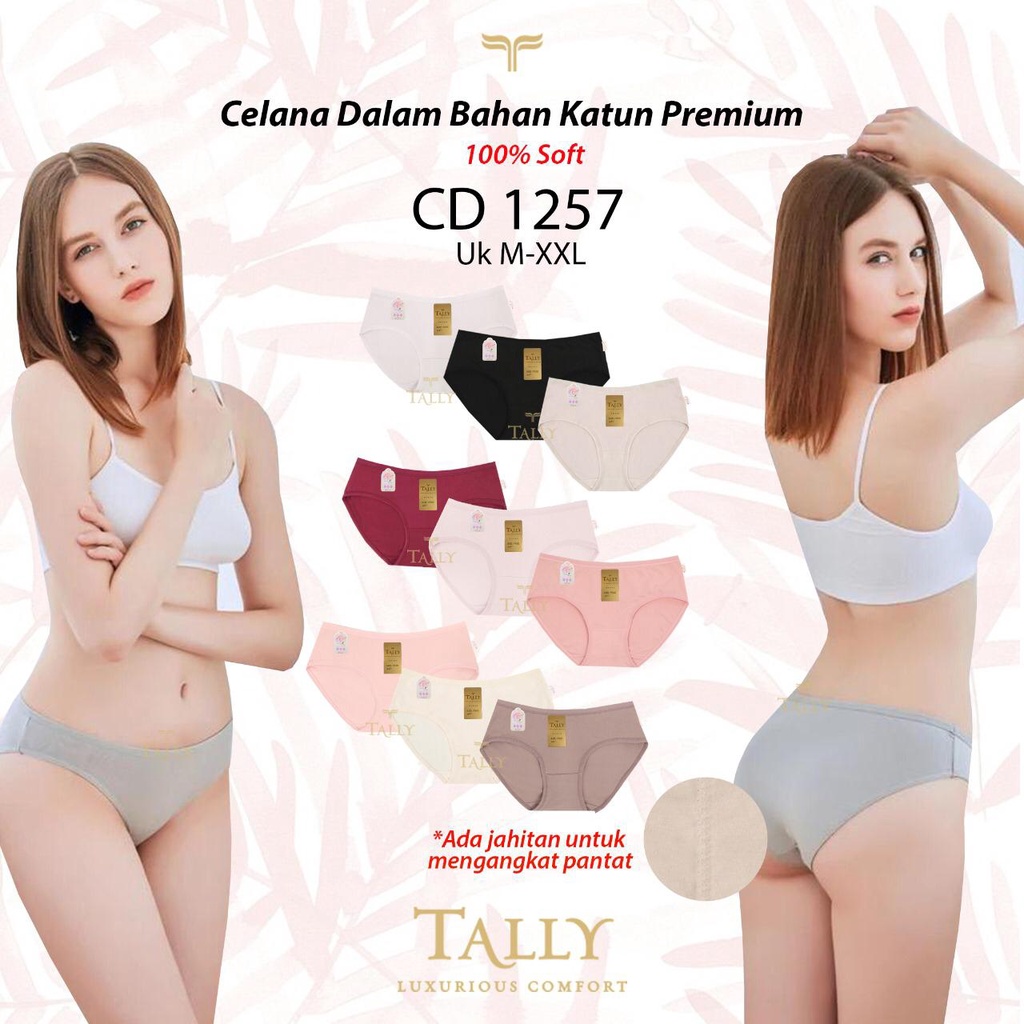 Celana Dalam  Katun Tally 1257 Ukuran M-XXL/Celana Dalam Basic Tally Katun Hipster 1257Tally