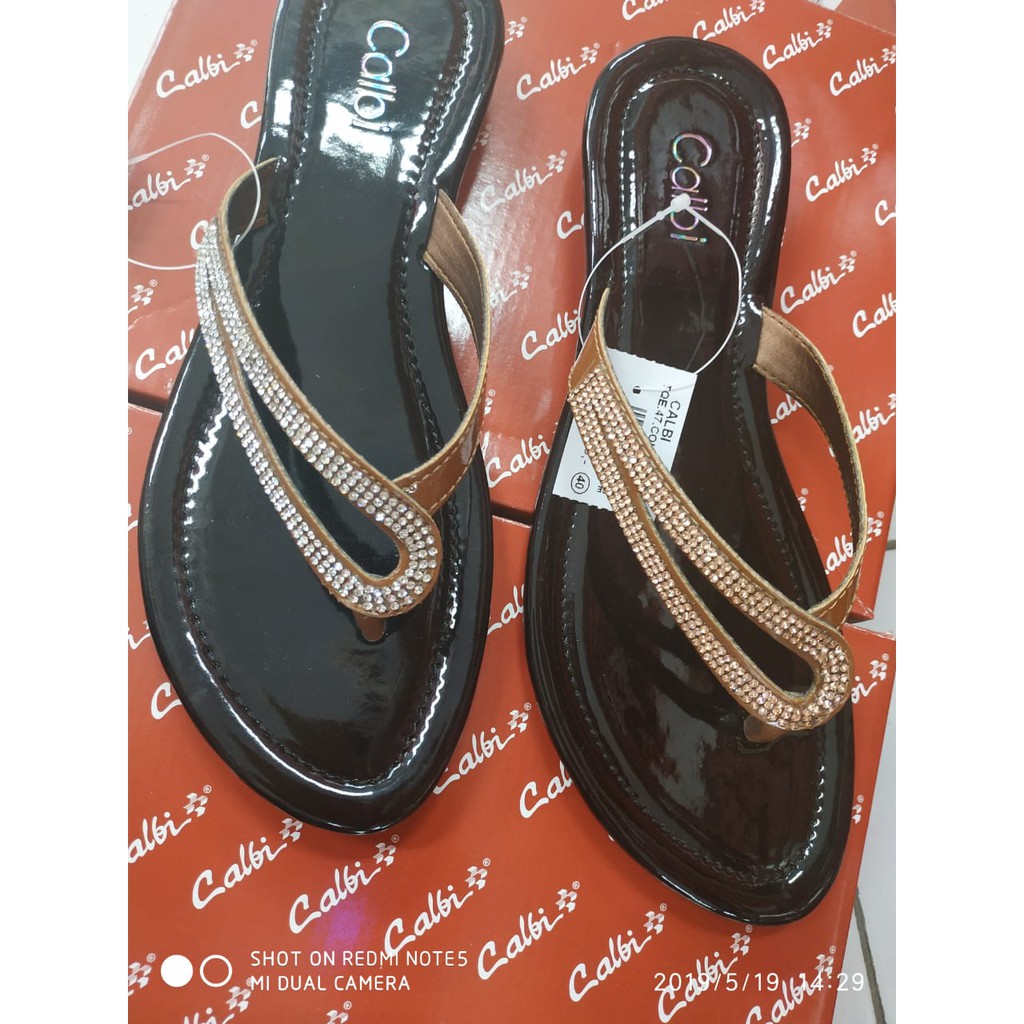  Sandal  jepit wanita  permata sz 36 40 merk  Calbi Shopee 