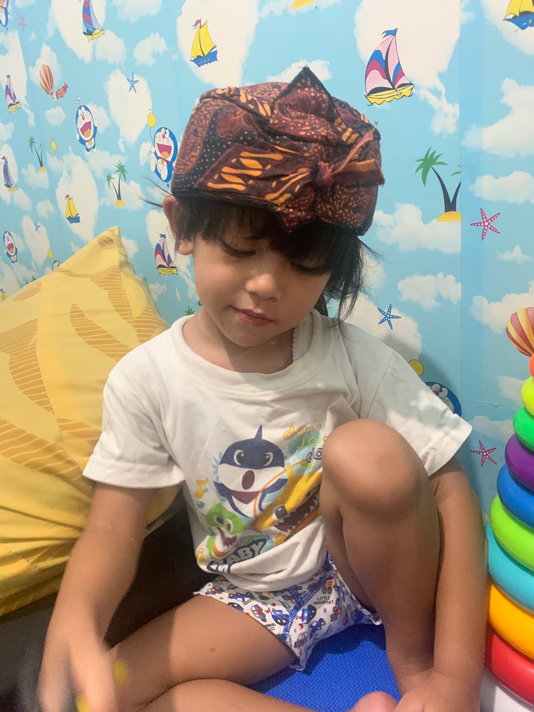 Topi Blankon Blangkon Tertutup Motif Corak Batik Balita Anak Khas Jawa