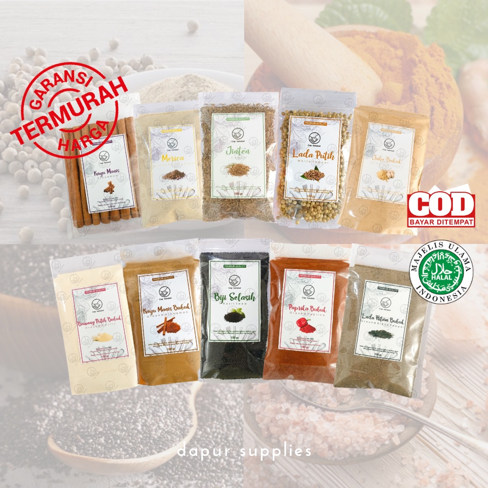 Bumbu Dapur Bubuk Premium 100gr / 100% Murni Bahan Pilihan  / JSR Rempah Kualitas Premium