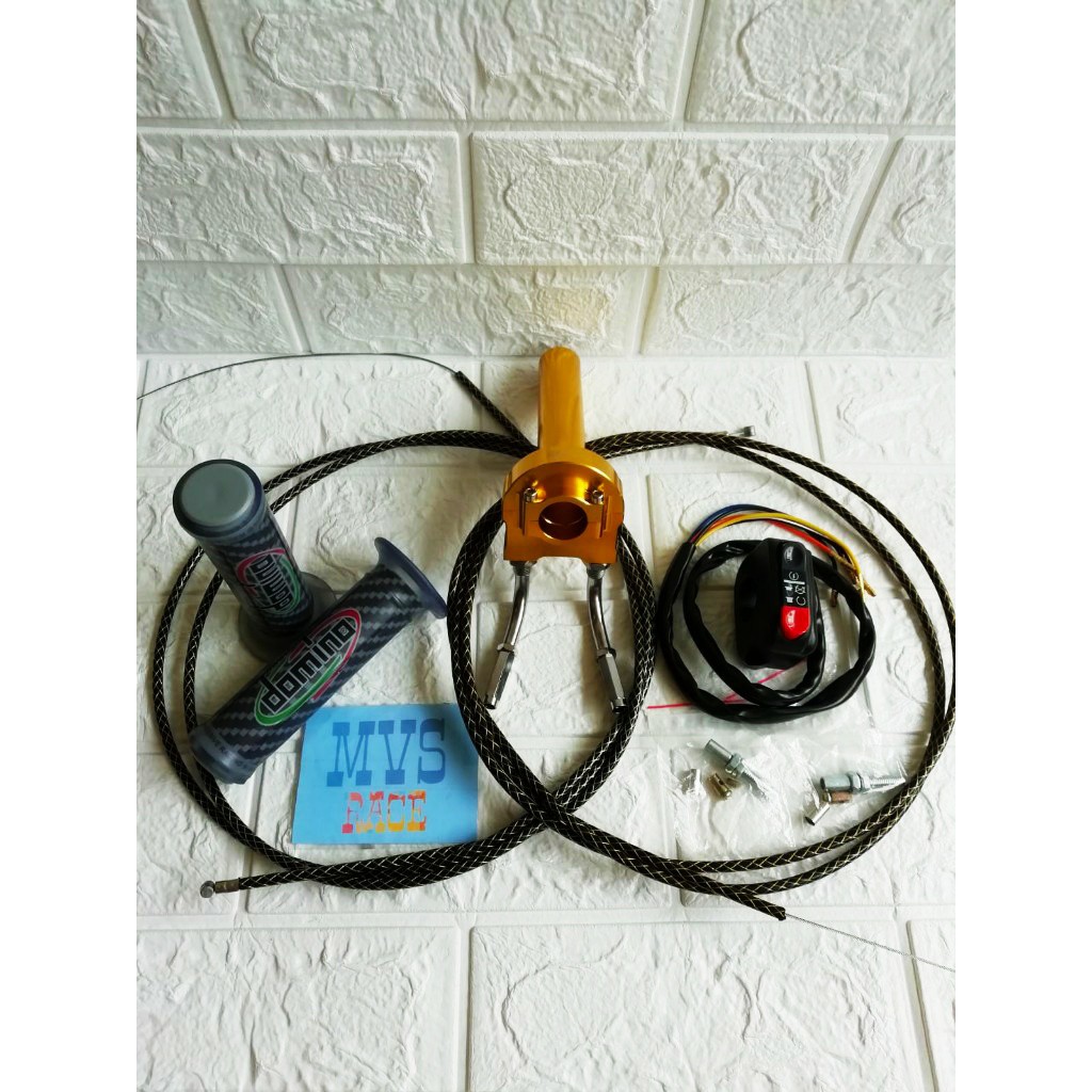 Gas Spontan 2 Kabel + Handgrip + Saklar Kanan + Kabel Gas = Sonic 150 R, Gsx 150 R, Nmax 155, Pcx 15