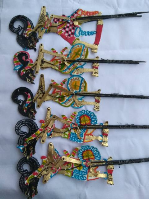 (BISA COD) KERAJINAB MINIATUR WAYANG KULIT PANDAWA LIMA KIDANGAN BIASA ISI 5 PCS YUDISTIRA BIMA