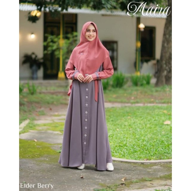 ready stock maira two tone original by aden hijab /gamis polos two tone premium /gamis lebaran /gamis branded / dress wanita modern