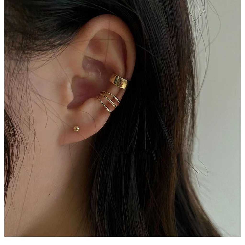 Anting Klip Tanpa Tindik Gaya Retro Korea Untuk Wanita