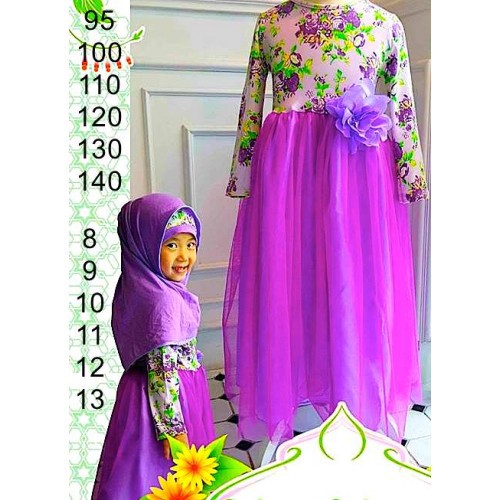 Baju anak perempuan impor reseller/dropship gamis flower sc-15538