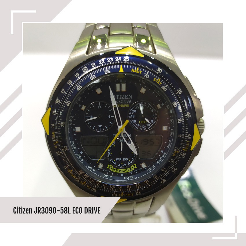 Jual Jam Tangan Pria Original Citizen Eco Drive JR3090-58L Titanium