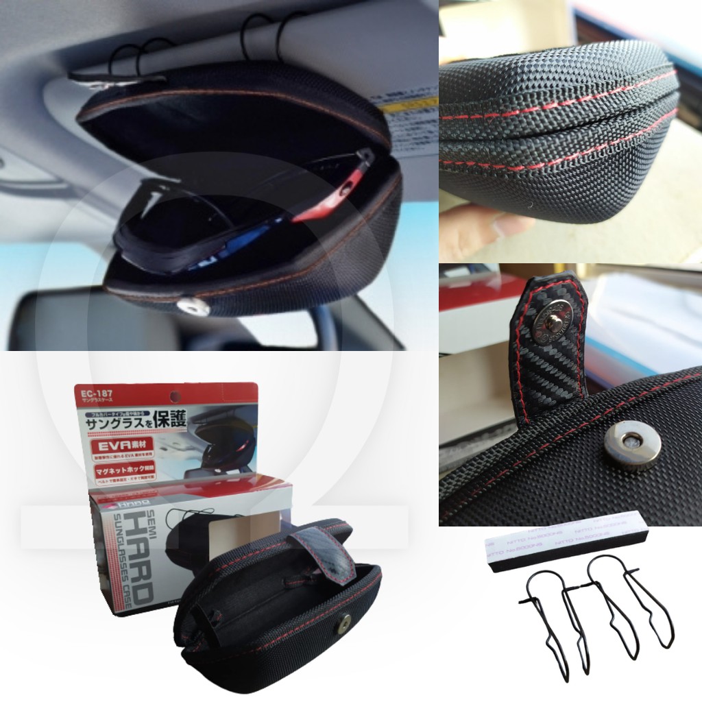 Kotak Kacamata Tempat Kacamata Mobil Car Sunvisor Sunglasses Case Exea Original Japan