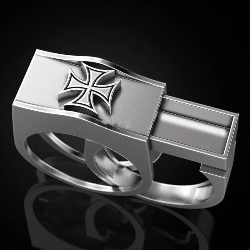 Set Cincin Bahan Stainless Steel Warna Silver Untuk Pria Dan Wanita