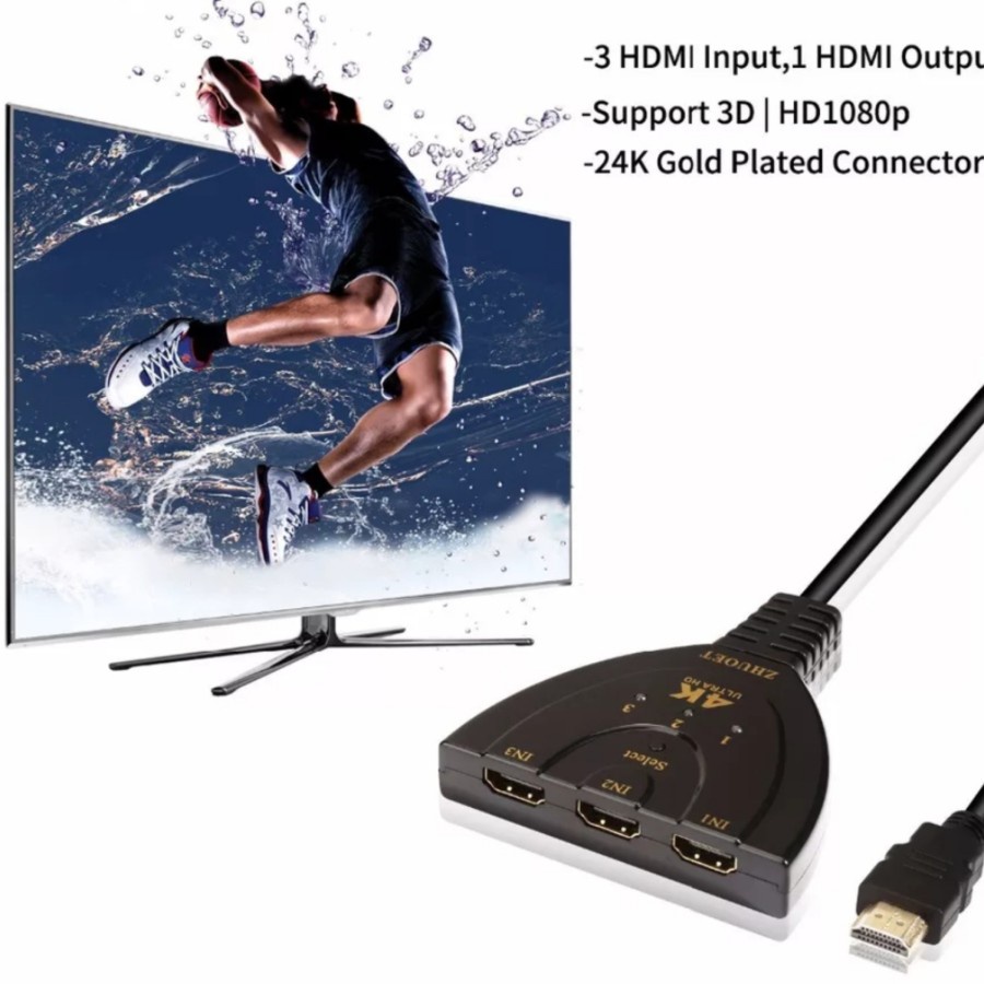 Kabel Hdmi Splitter 3 in 1 Kabel Hdmi Splitter 3 Port Full HD 1080p