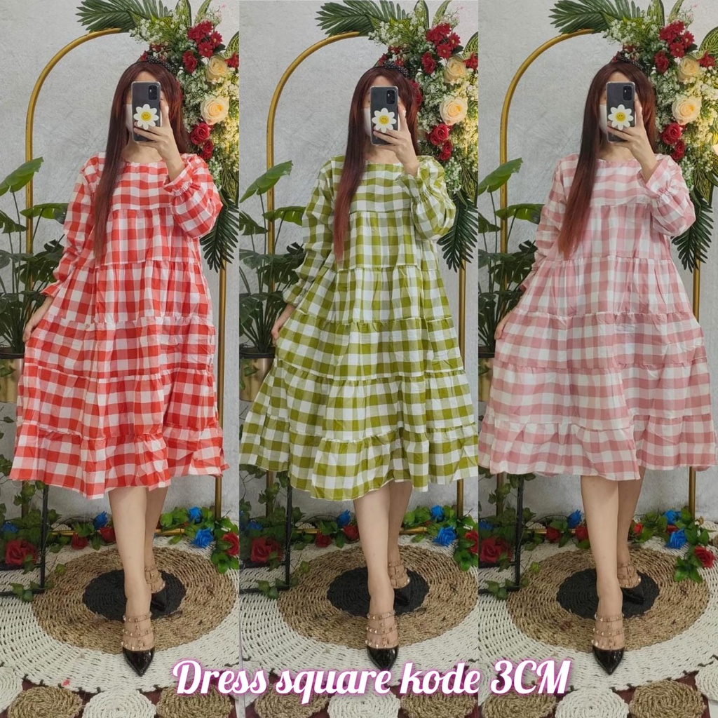 Midi square dress / gamis midi / midi kotak / midi chanda