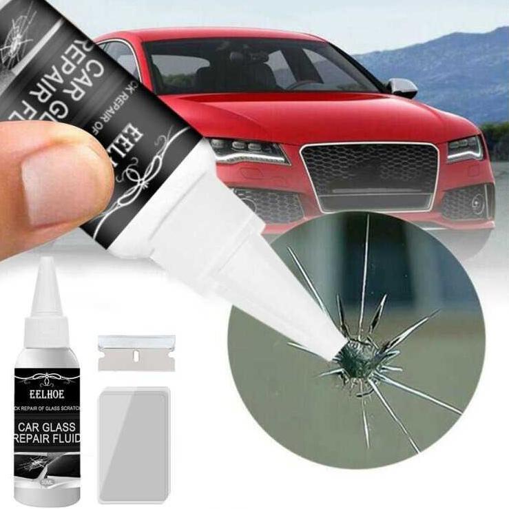 Resin Reparasi Kaca Mobil Retak Lecet Car Repair 30ml / Lem Kaca Mobil Depan Retak Baret Pecah Origi