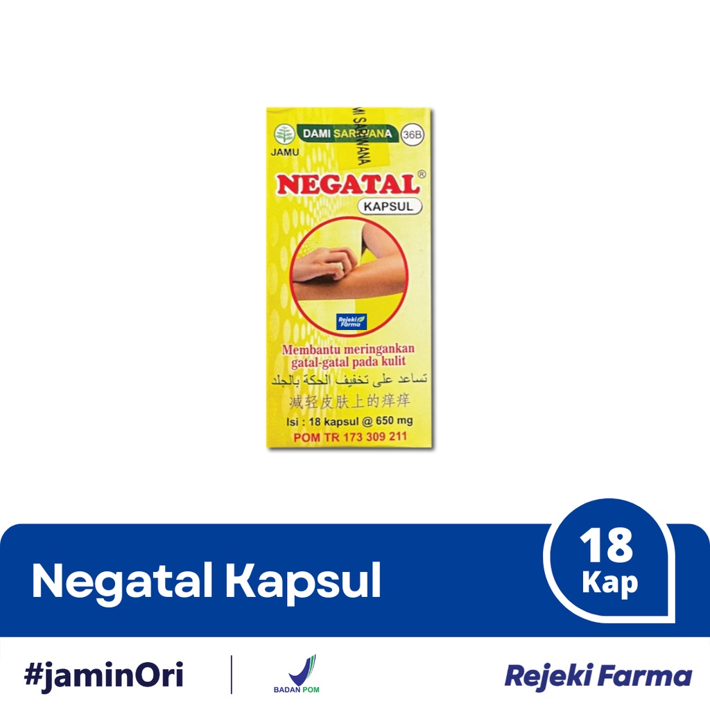 Negatal Kapsul isi 18 Kap - Obat Herbal Untuk Gatal Pada Kulit