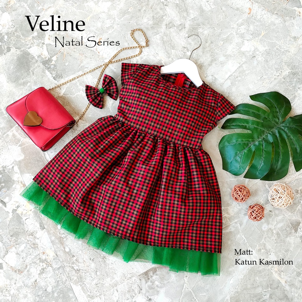 Veline Dress Natal  | Baju Natal  Anak Dan Dewasa |Dress Natal Anak Murah | Baju Natal Anak Dan Dewa