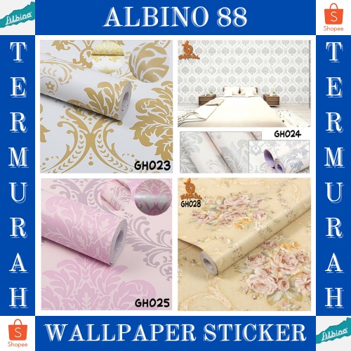 TERMURAH COD WALLPAPER STICKER DINDING MOTIF ELEGANT WALLPAPER RUANG TAMU / KAMAR TIDUR BEST SELLER