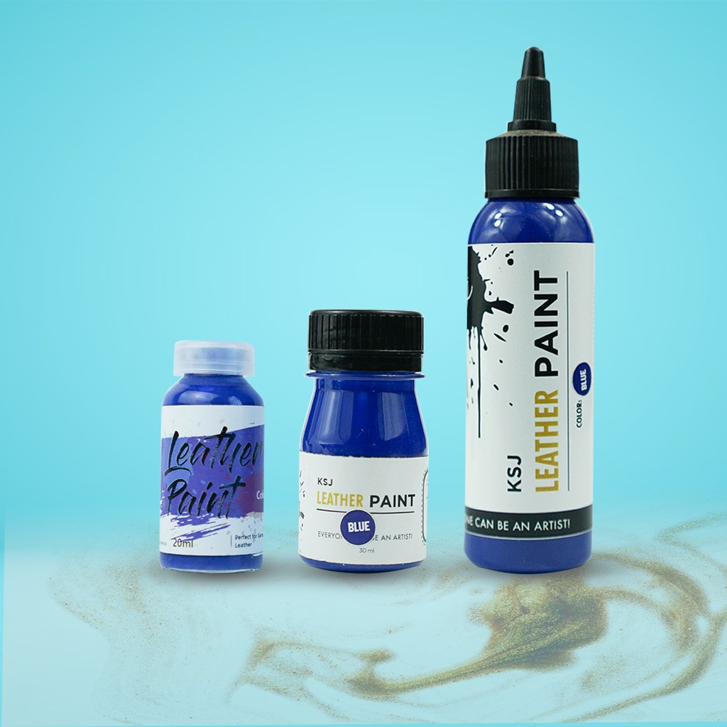 Cat Sepatu / Cat Tas  KSJ Leather Paint / Kulit / Midsole ( Pelengkap Pembersih  Sepatu )-BLUE