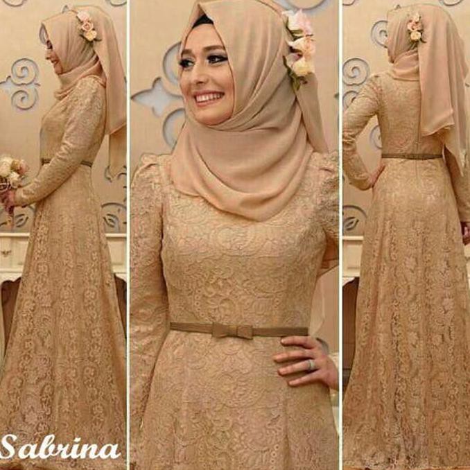 Ready Xxl Sabrina Hijab Dress Brukat, Pesta Dress Baju Wanita Murah Tukoyuyu03