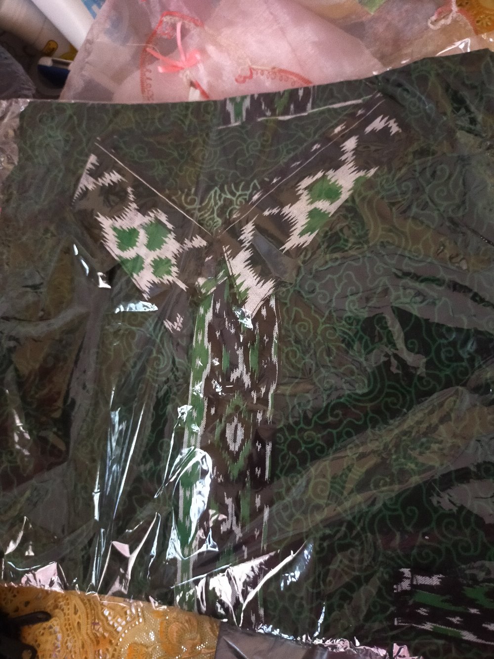 Couple Ayah Dan Anak Batik Mega Mendung Hijau Botol