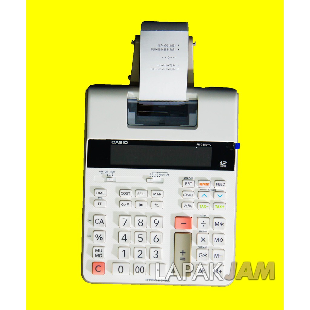 

Kalkulator Casio FR-2650RC With RePrint Cek 12 Digit Dimensi 24x16cm