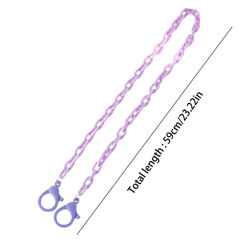 Acrylic Rope Chain Hanging Rope Candy Color Hanging Neck Double Buckle Mask Anti-Drop Rope