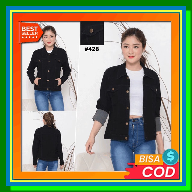 Jaket Jeans Kekinian Korea Jeket Denim Outer Levis Cewek Outwear Wanita Outerwear Jins Cewe Remaja B