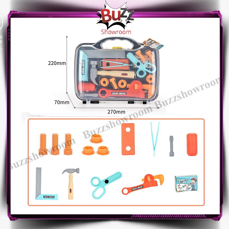 ToolBox Anak Tools set toys mainan alat perkakas obeng Tool Box Koper