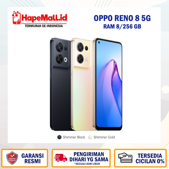 OPPO RENO 8 5G RAM 8/256 GB GARANSI RESMI OPPO INDONESIA TERMURAH