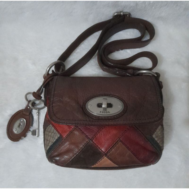 fossil maddox dark patchwork preloved